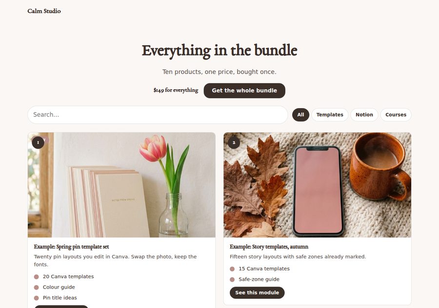 Bundle showroom