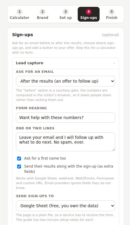 Step 4: sign-ups
