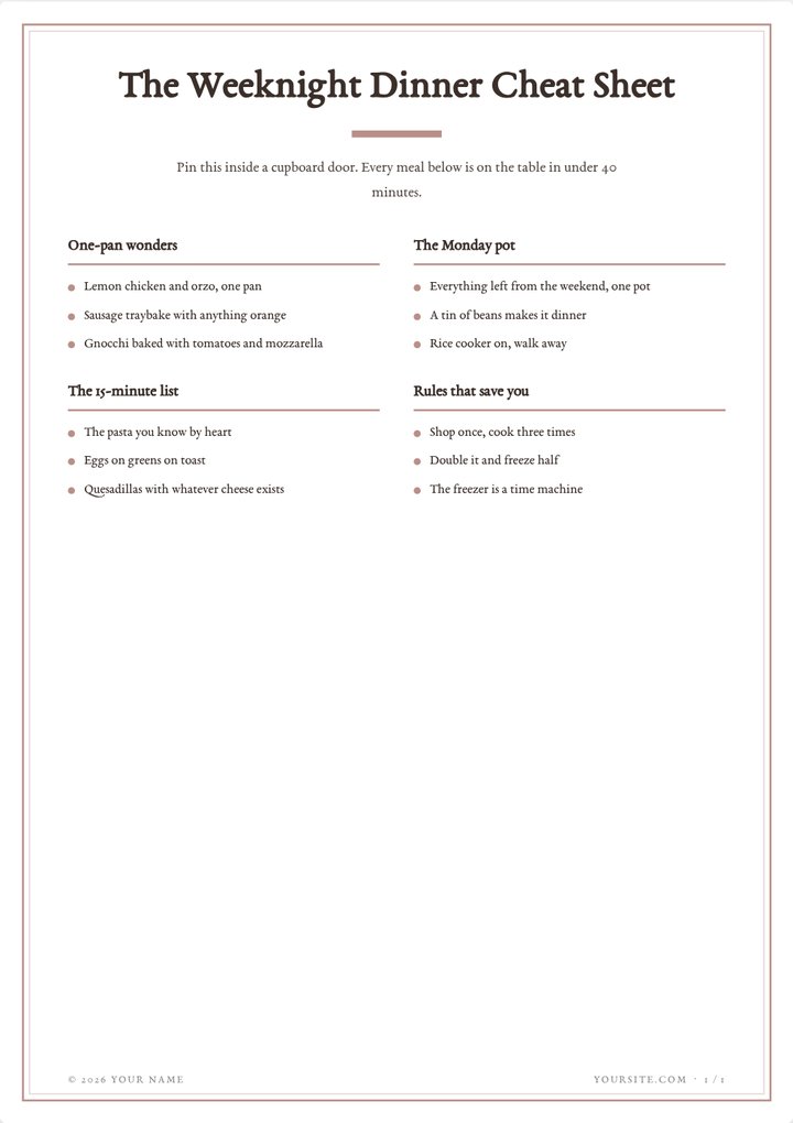 Cheat sheet lead magnet