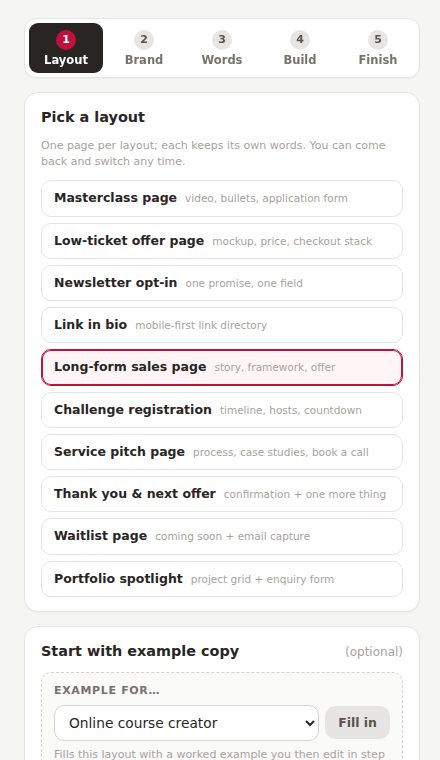 Step 1: pick a layout