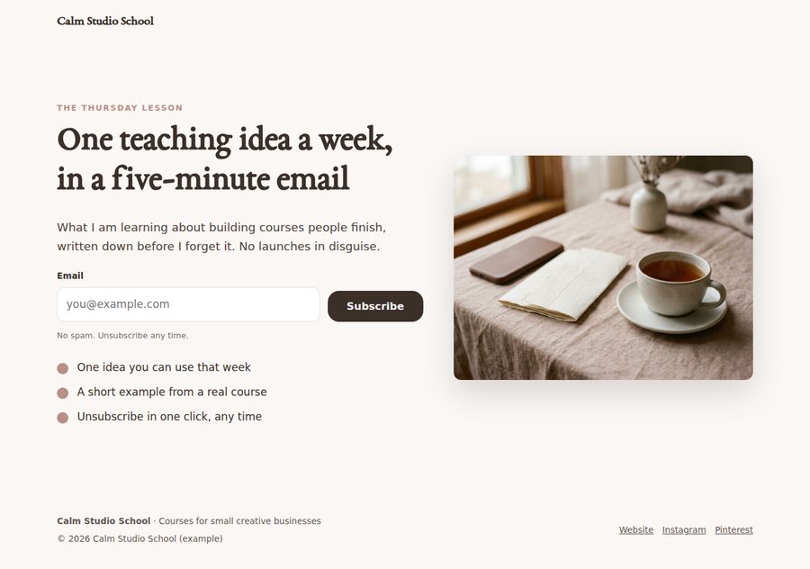 Newsletter opt-in