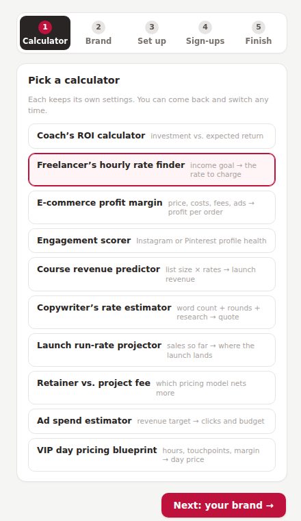 Step 1: pick a calculator