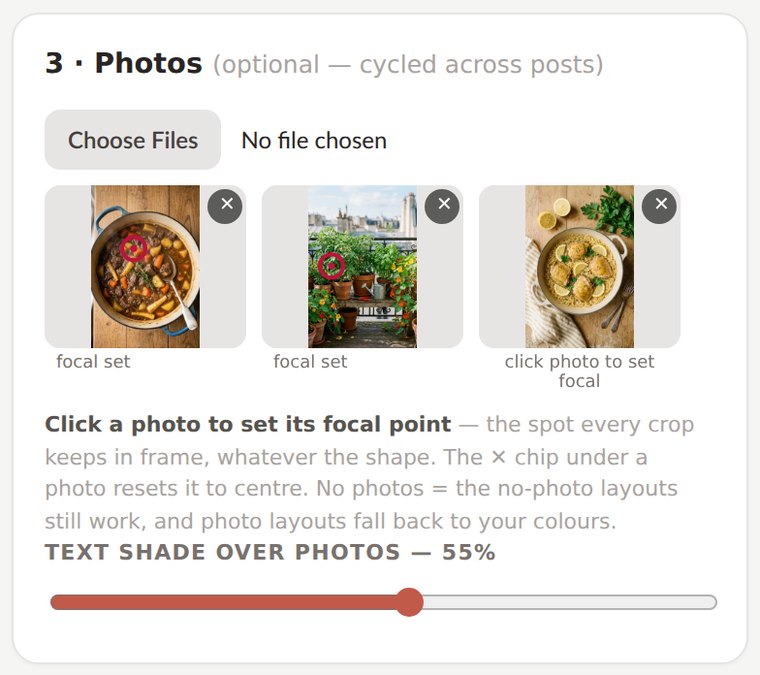 The photos panel with focal points set