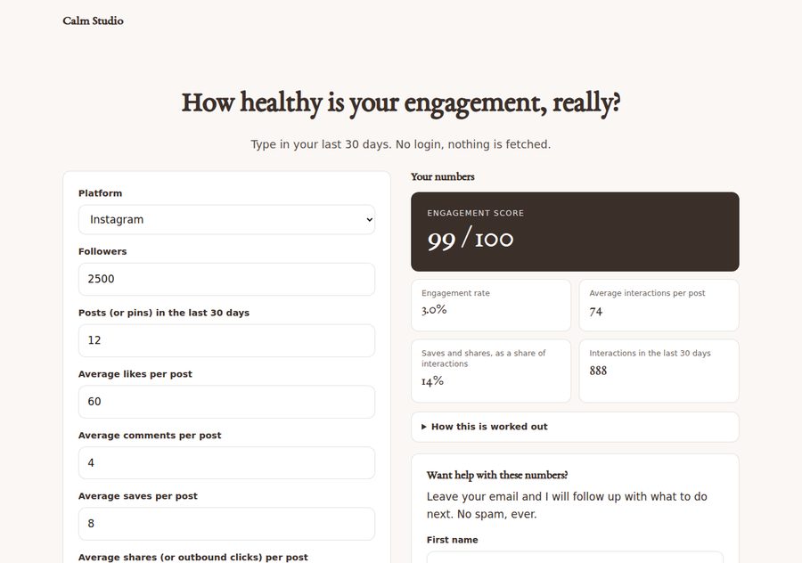 Engagement scorer