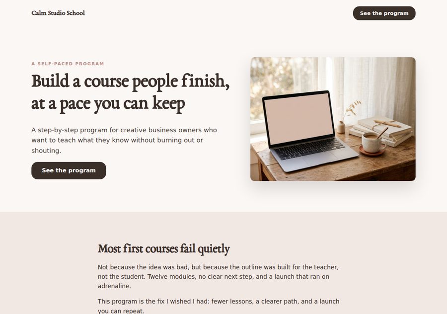 Long-form sales page