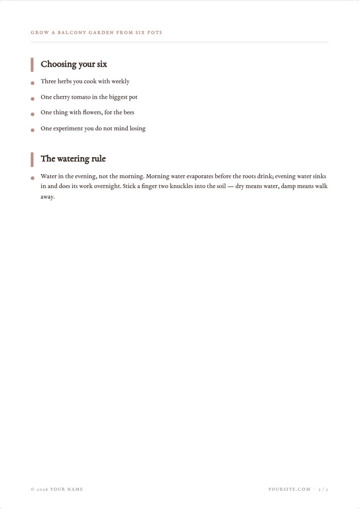 Mini-guide content page