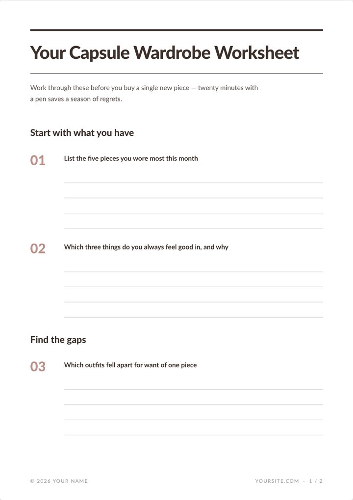 Worksheet lead magnet