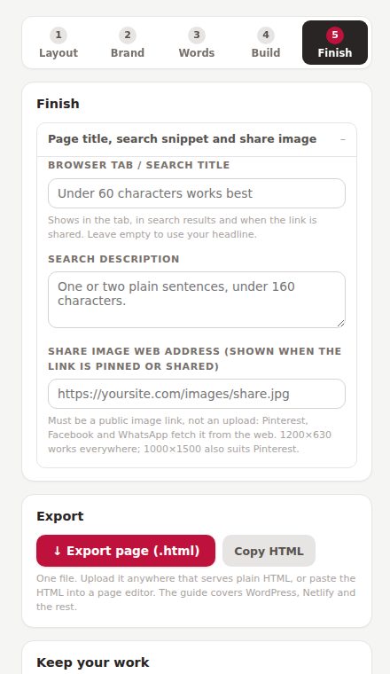 Step 5: finish and export