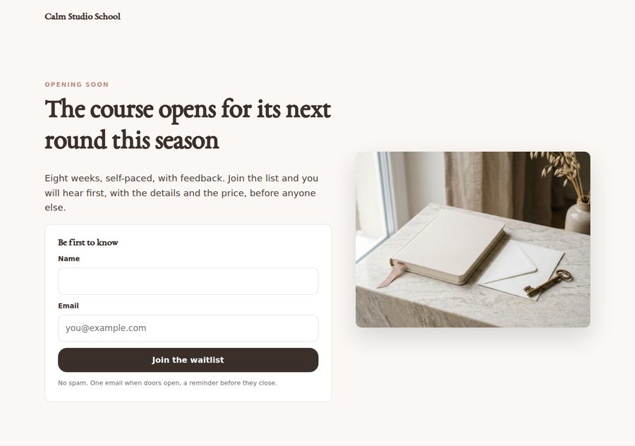 Waitlist page